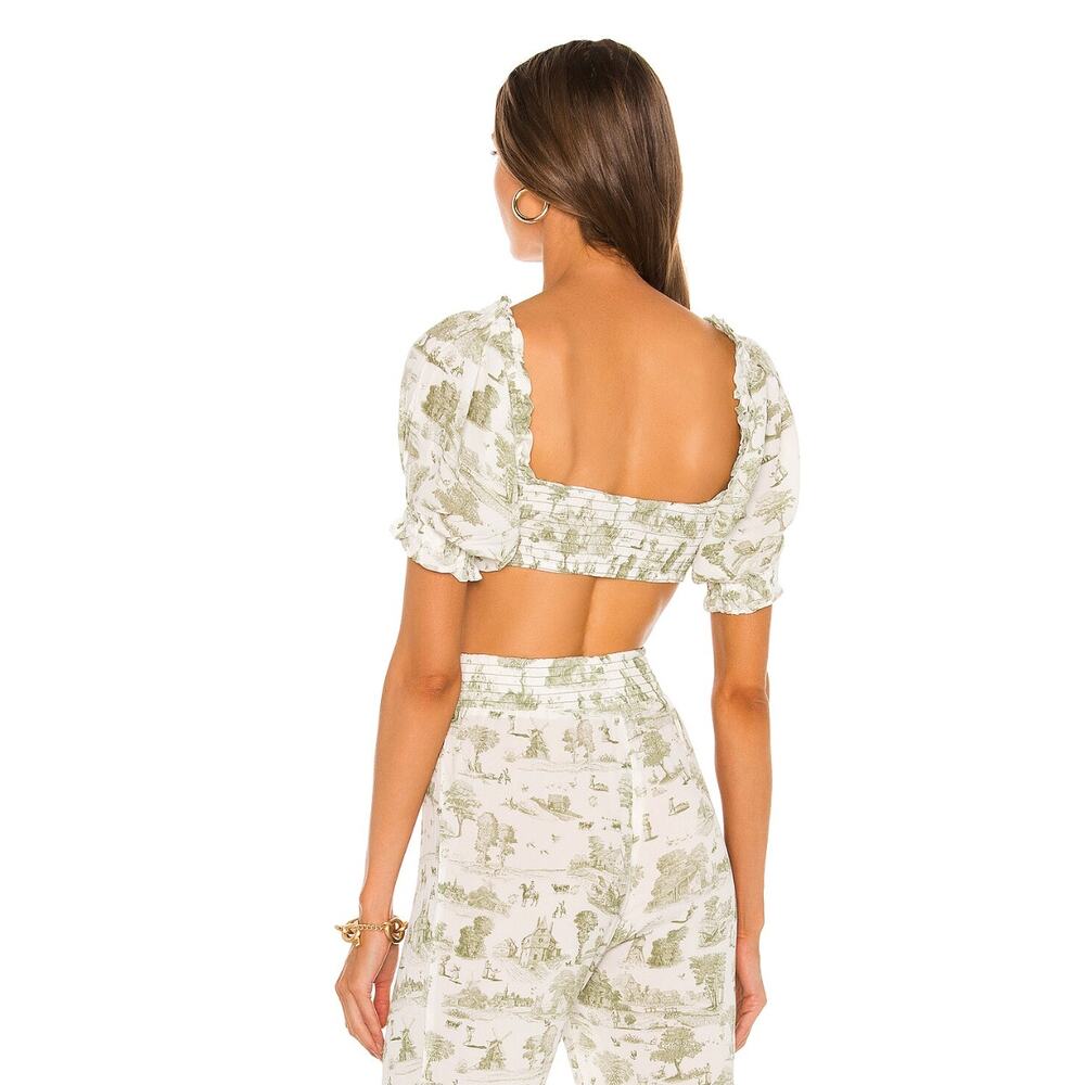 WeWoreWhat green white semi sheer 2 piece‎ set - Picture 2 of 10